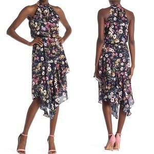 ✨NWT✨ PARKER Floral Midi Dress High Neck Asymmetrical in Cosmic Daisy Sz Large